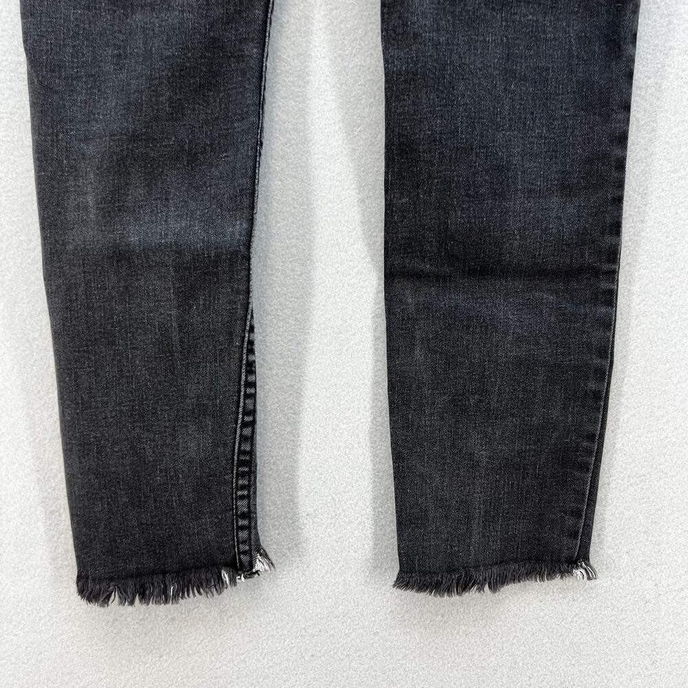 Free People Jeans Women's 27 (4) Black Classic Skinny Raw Hem Preppy Normcore - Picture 6 of 14